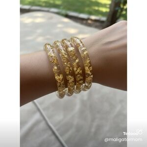 Hand made resin Gold Flake Bangle Set